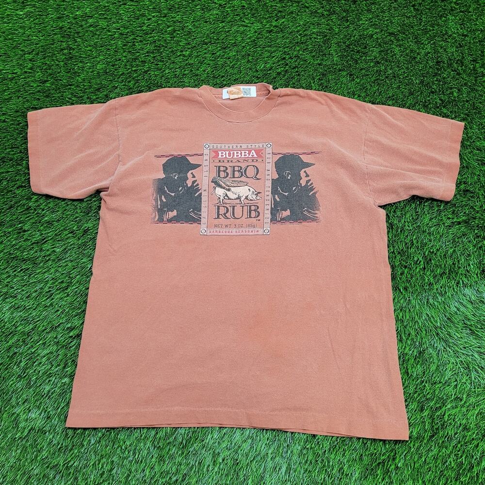 Vintage 1994 Bubba BBQ Rub Pig Shirt XL 23x27 Faded USA